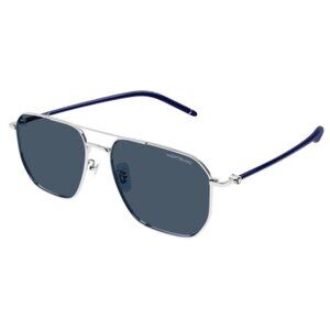 NEW MONTBLANC SUNGLASSES SILVER BLUE UNISEX EYEWEAR MONTBLANC MB0367SA 004